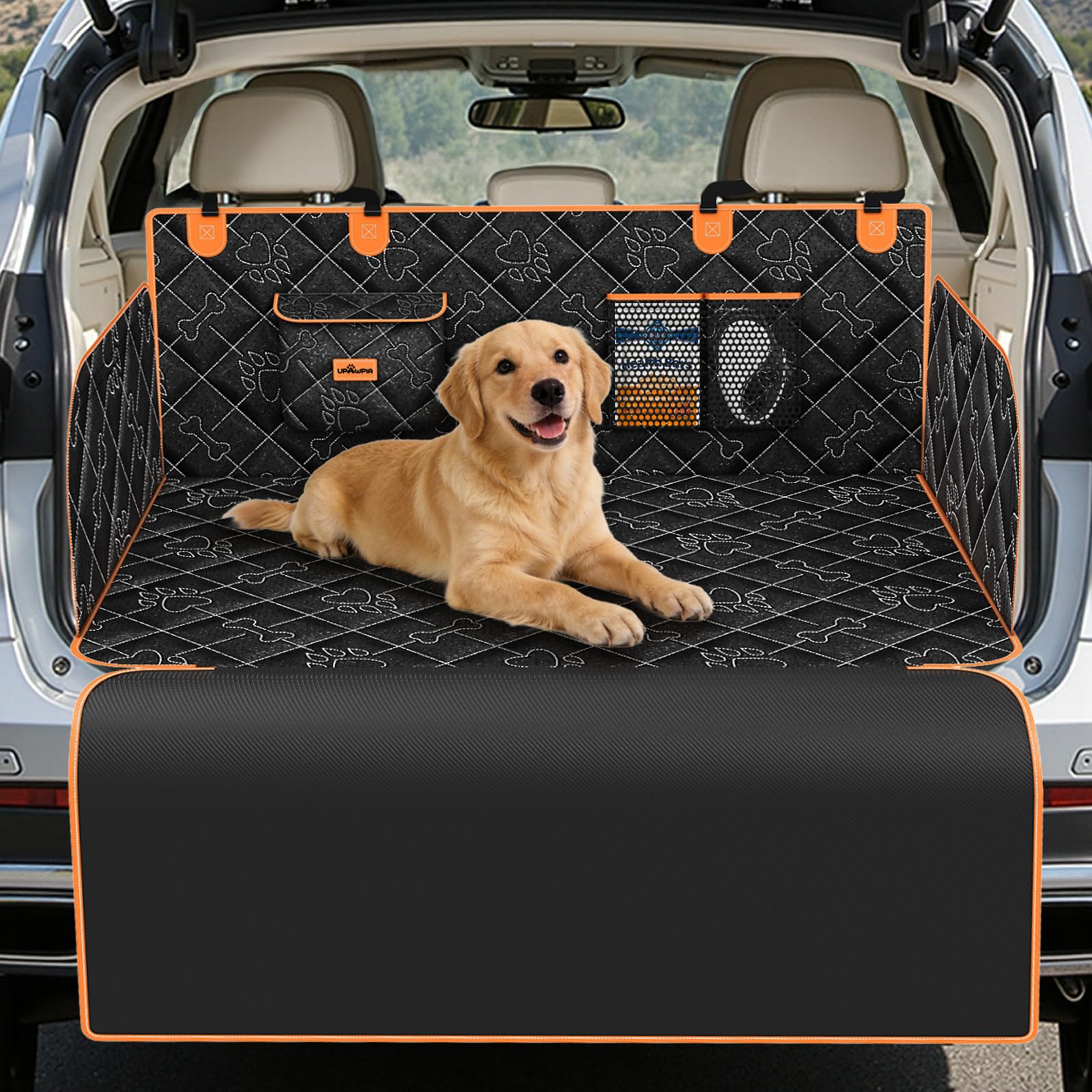 UPAWPIA Kofferraumschutz Hund Seitenschutz Ladekantenschutz Kofferraum Schutzmatte Hund wasserdicht Kratzfest Universale Hundedecke Auto Kofferraum Schutzmatte für SUV LKW 198 * 105 * 36cm