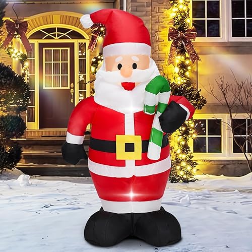 YOUBEMAGIC Bonito Papá Noel inflable de Navidad de 4 pies con luces LED integradas, decoración inflable de Navidad para interiores y exteriores,