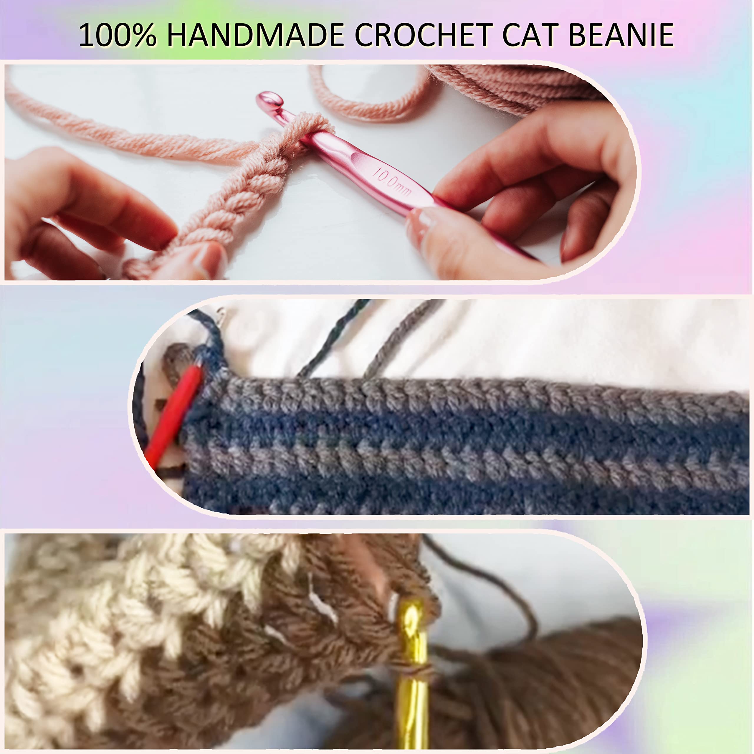 Free Cat Ear Beanie Crochet Pattern: Easy Black Hat - A More Crafty Life