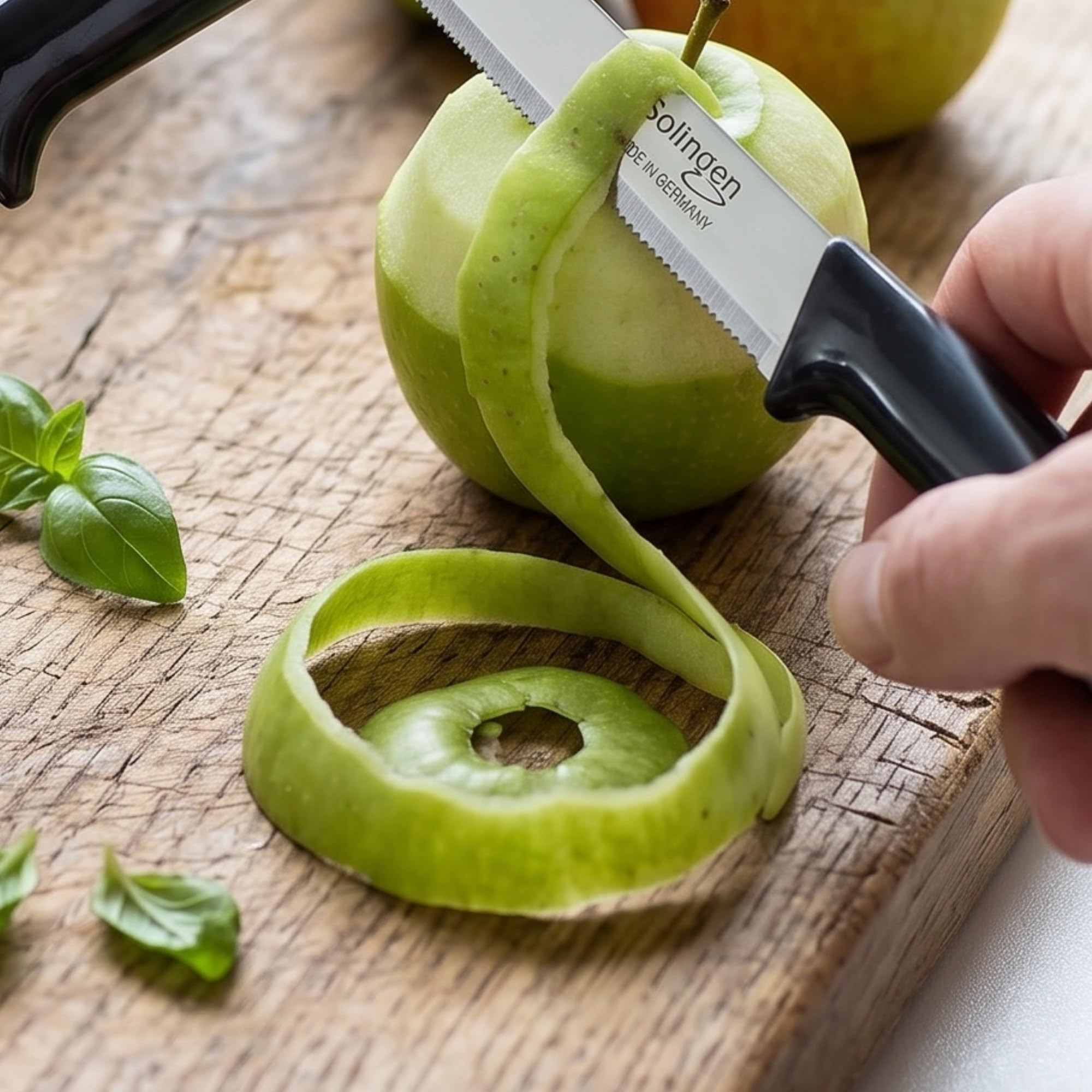 Pure Line Solingen Obstmesser Set 6-teilig I Tomatenmesser, Scharfe Küchenmesser mit Wellenschliff I Ergonomischer Griff, Edelstahl Messer für Obst, Gemüse, Küche Zubehör, Küchenmesser Set