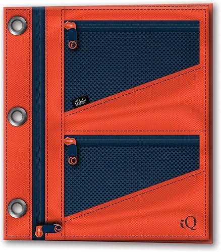 Miniatura 4 de iScholar iQ+ Jumbo - Estuche expandible para lápices, 3 bolsillos, color rojo (55035-RE)