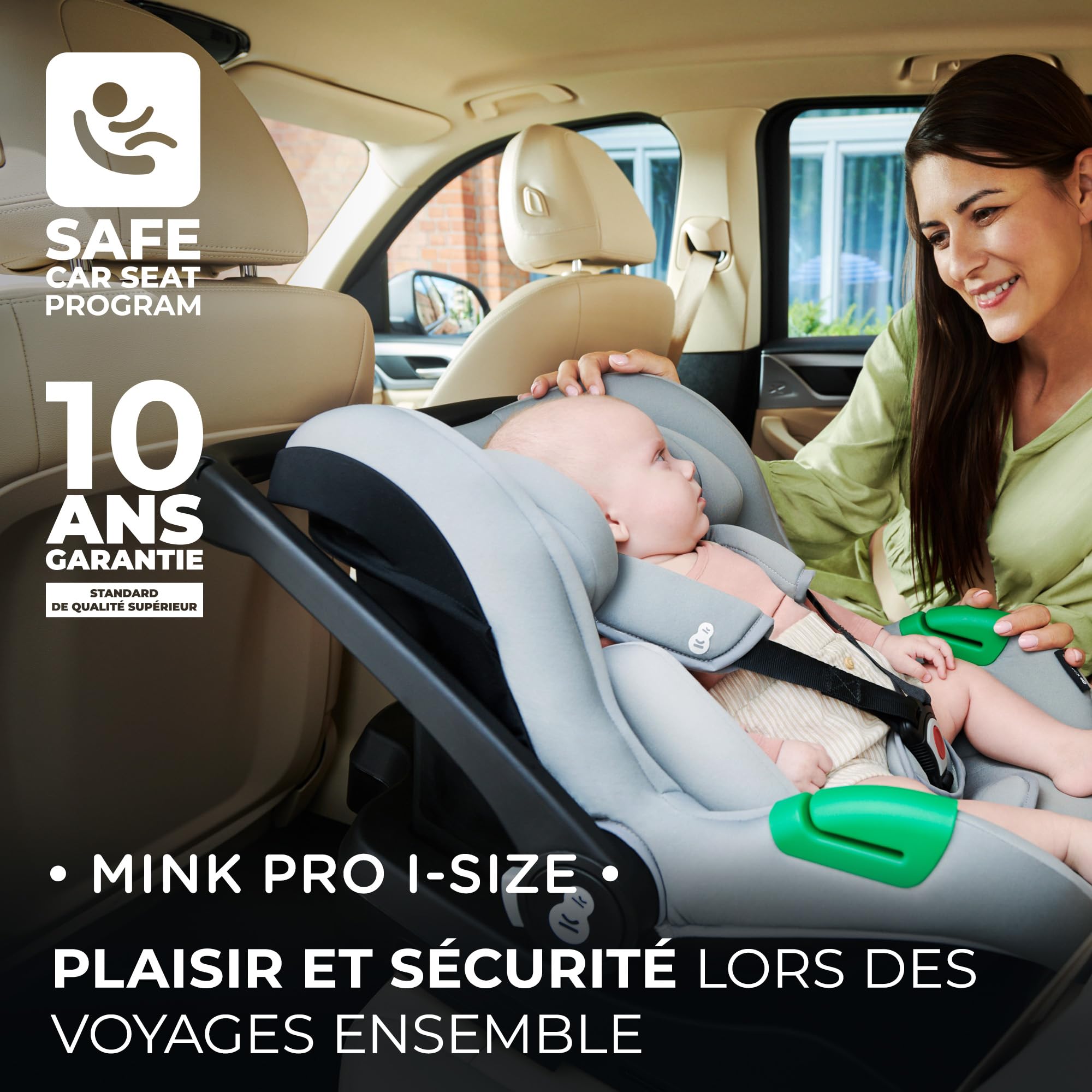 Kinderkraft NEWLY 3 en 1 Poussette, Avec Siège Auto MINK PRO I-Size 2 en 1 360 degrés, Poussette Canne, Trio, SYSTÈME DE VOYAGE, Landau Bébé, Accessoires, Adaptateurs, Nacelle, Jusqu’à 22 kg, Noir