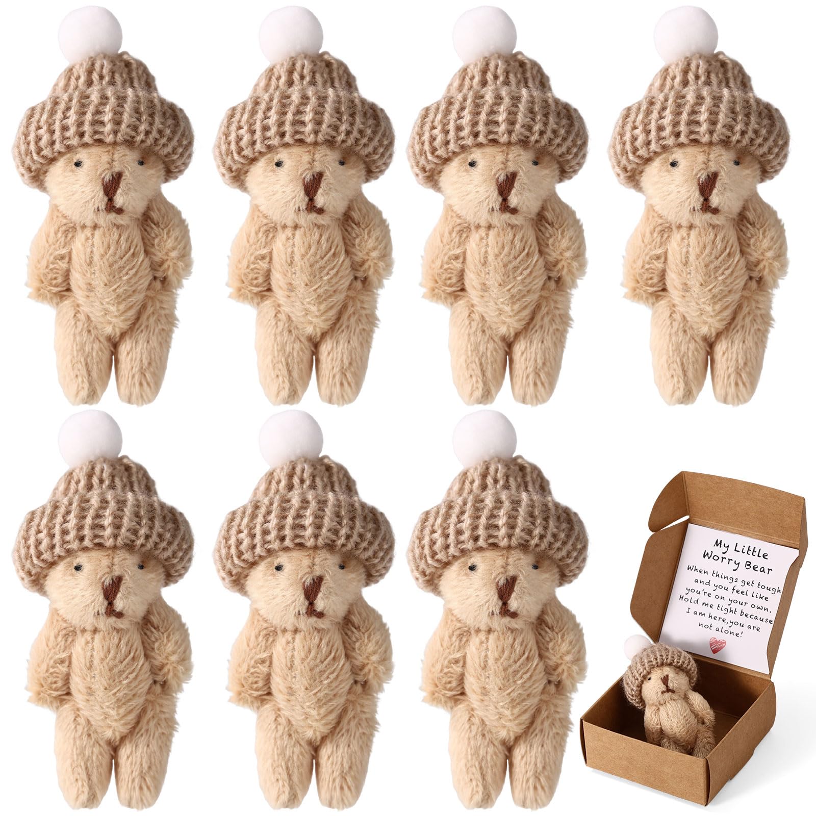 TOYMIS 7 Sets Mini Plush Bear