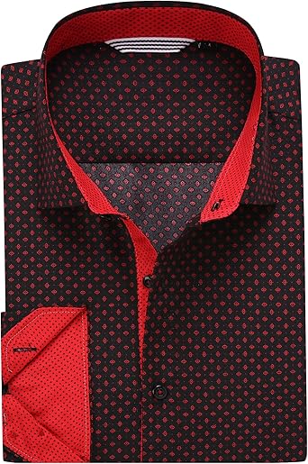 Alex Vando Mens Printed Dress Shirts Long Sleeve Regular Fit Button Down Shirt