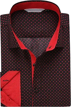 Alex Vando Mens Printed Dress Shirts Long Sleeve Regular Fit Button Down Shirt