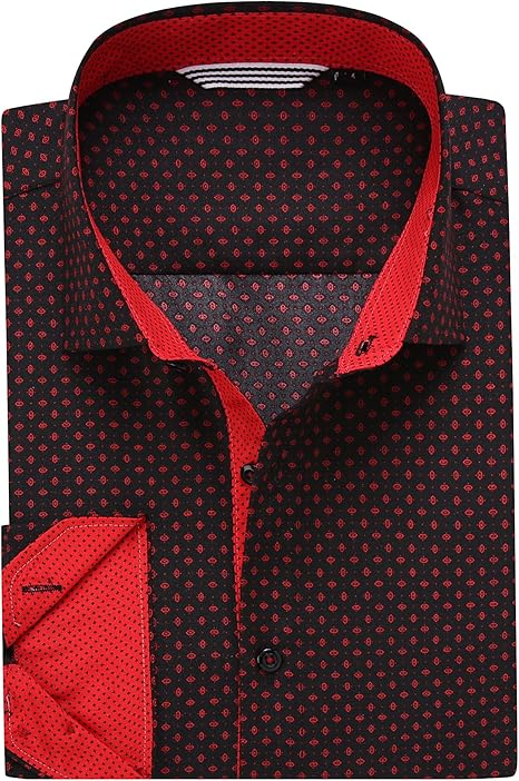 Alex Vando Mens Printed Dress Shirts Long Sleeve Regular Fit Button Down Shirt