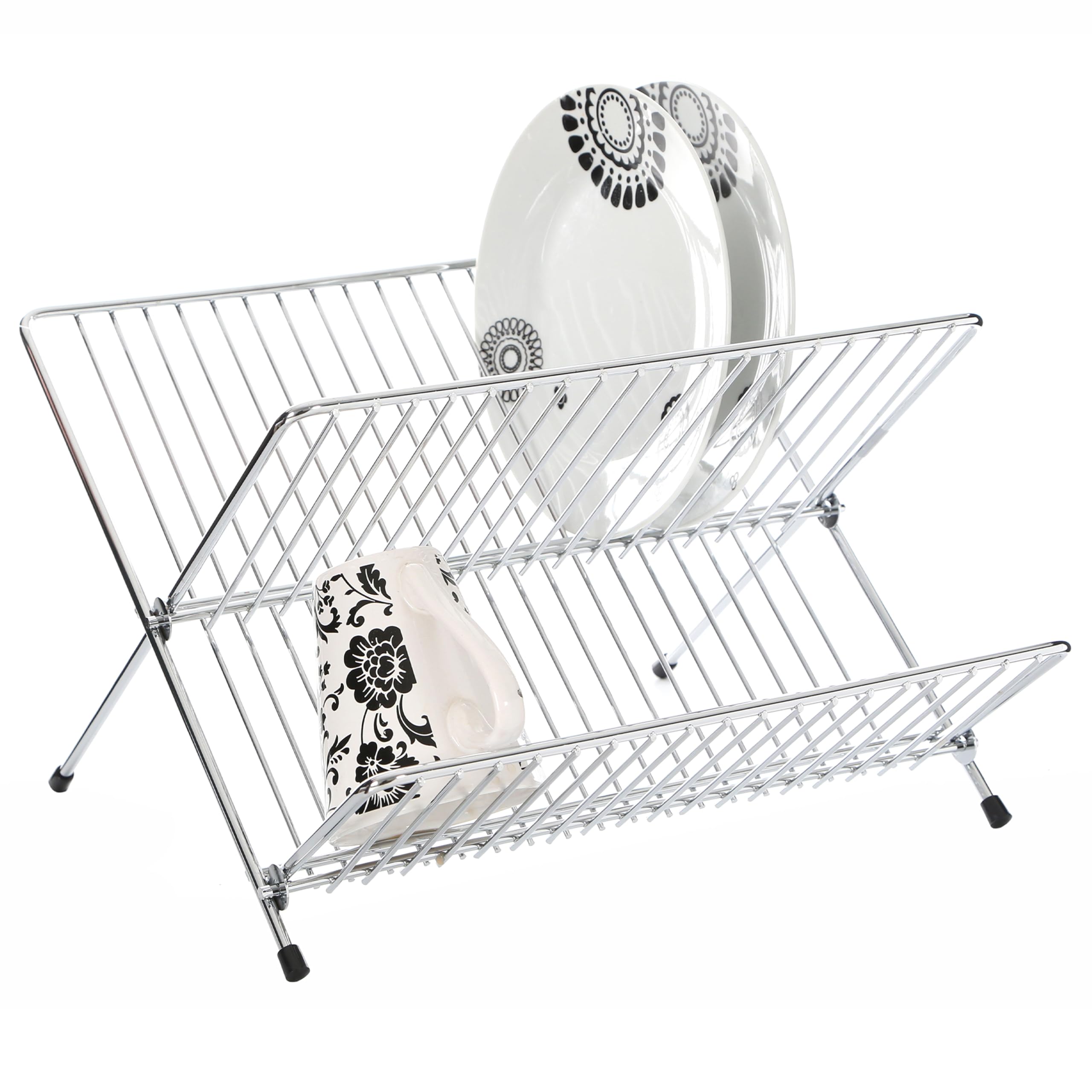Premier Housewares Draining Board with Drip Tray Stainless Steel Cutlery Drainer Dish Drainer Rack Dish Rack Cutlery Drainer 22 X 33 X 32 Cm, Silver