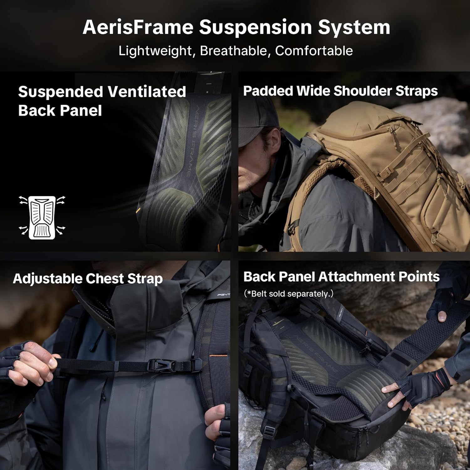 PGYTECH OneMo TAC 25L Tactical Camera Backpack, Waterproof DSLR/SLR/Mirrorless Photography Camera Bag with 15.6" Laptop Sleeve, Tripod Holder & Rain Cover (Dark Night camo) - Image 3