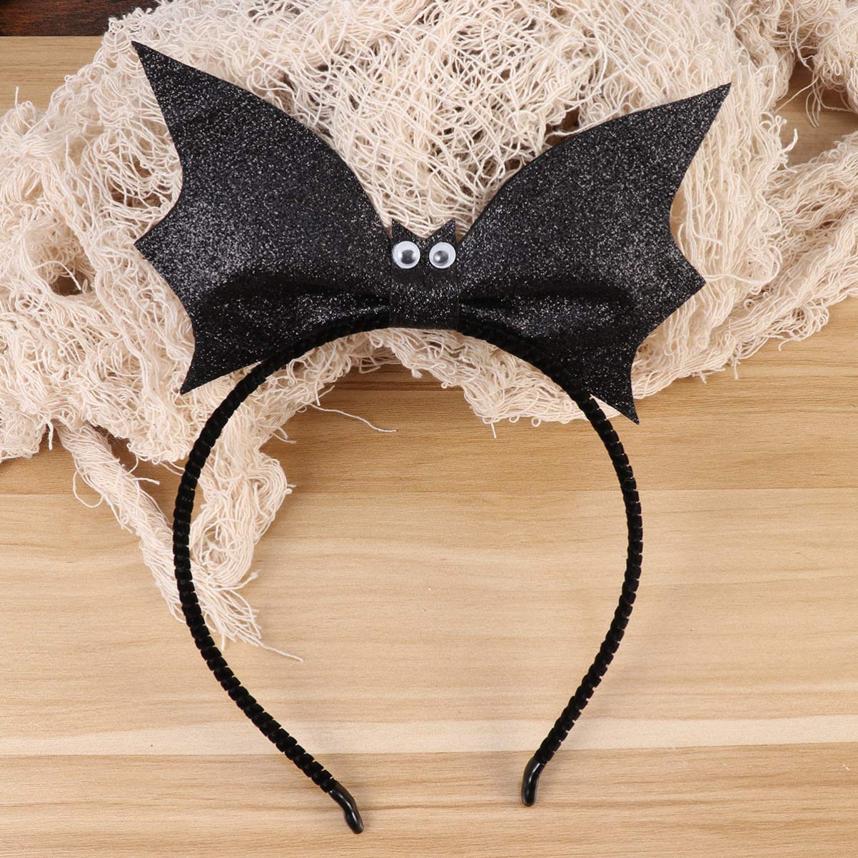 ? Lovely Cartoon Bat Wings And Ears Sequin Shiny Headdress Headband ? Amazon.com: Lurrose Bat Wing Headband Devil Bat Hairband  main image 2