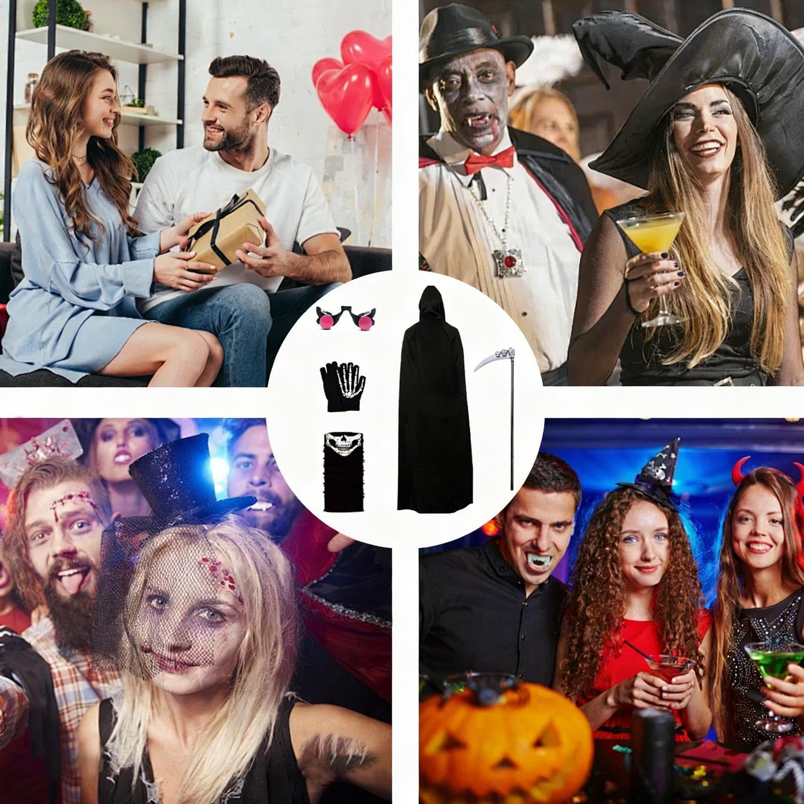 Dziecięca peleryna na Halloween, Cosplay, 5-częściowy strój do odgrywania ról | Dziecięcy kostium świąteczny na występy karnawałowe, maskaradę, imprezę tematyczną, przyjęcie urodzinowe i występy szkolne