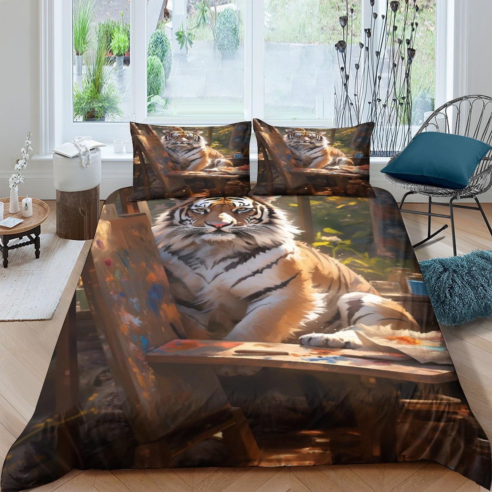 Housse de couette tigre pour calmer le sommeil des enfants actifs