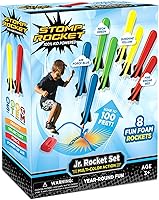 Stomp Rocket Jr. Multi-Color Rocket Launcher with 8 Foam Rockets - 100 Ft Launches, STEM Toy for Kids Ages 3+
