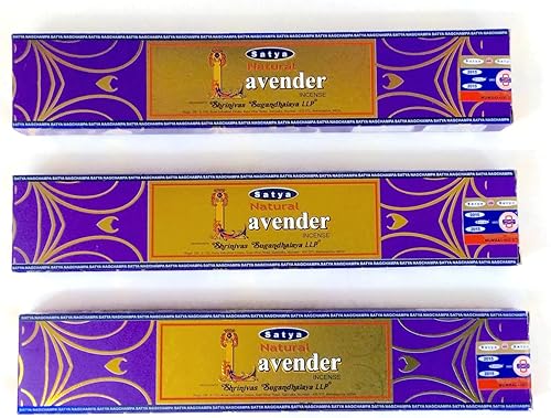 Miniatura 1 de Lote de 3 paquetes de incienso de lavanda natural hecho a mano en la India