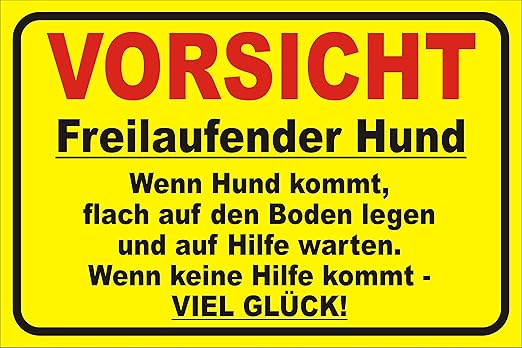 Warnschild „VORSICHT FREI LAUFENDER HUND“ – 20x30 Cm, Wetterfest Aus 3mm Hartschaum – UV-beständig, Made In Germany