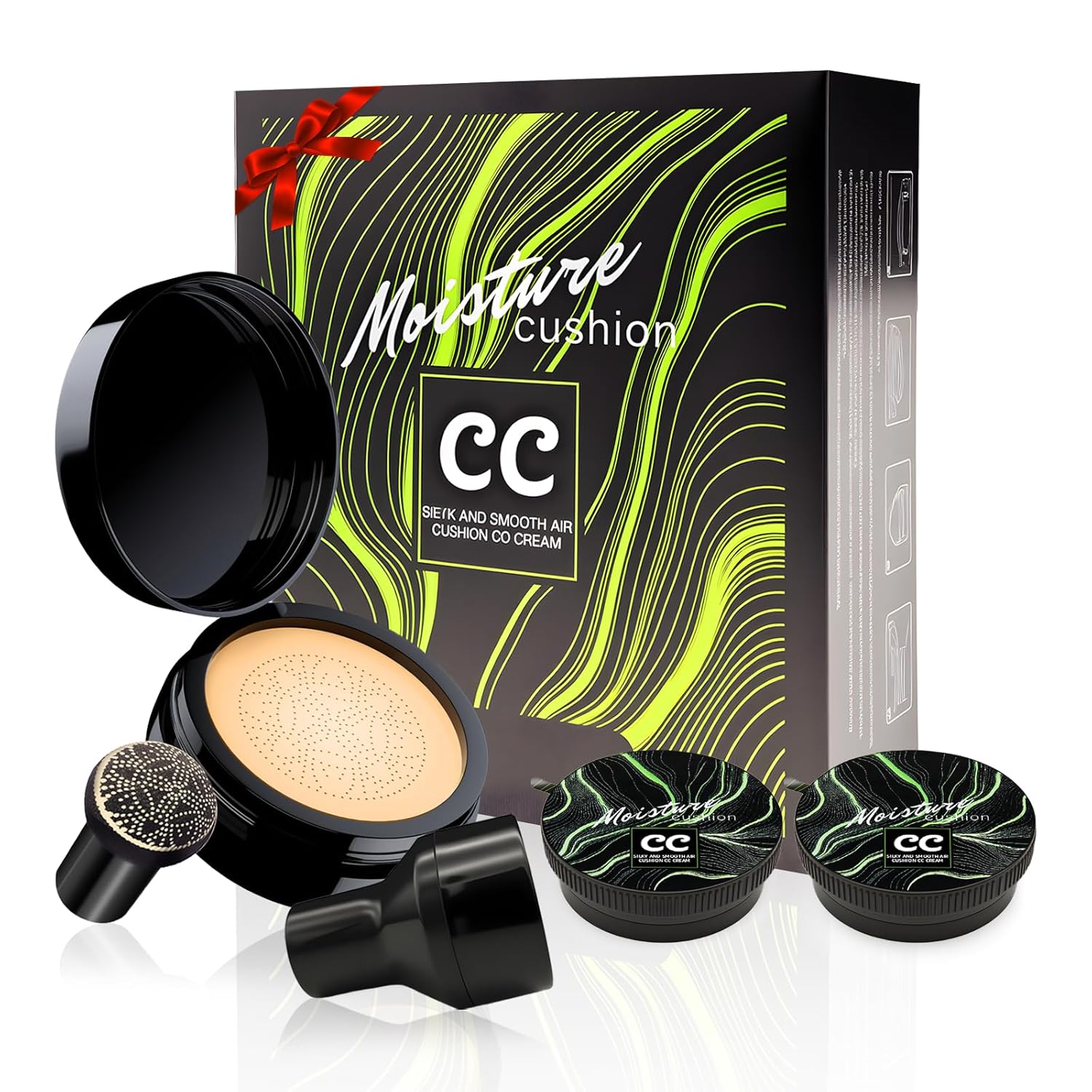 Mushroom Head Air Cushion CC Cream - BB Cream Face Makeup Foundation for Mature Skin Moisturizing Concealer Brighten Long-Lasting, Even Skin Tone for All Skin Types (3PCS Medium(Gift Set))