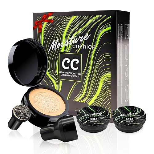 Cushion Foundation Concealer Full Coverage CC Cream, 3PCS Medium |