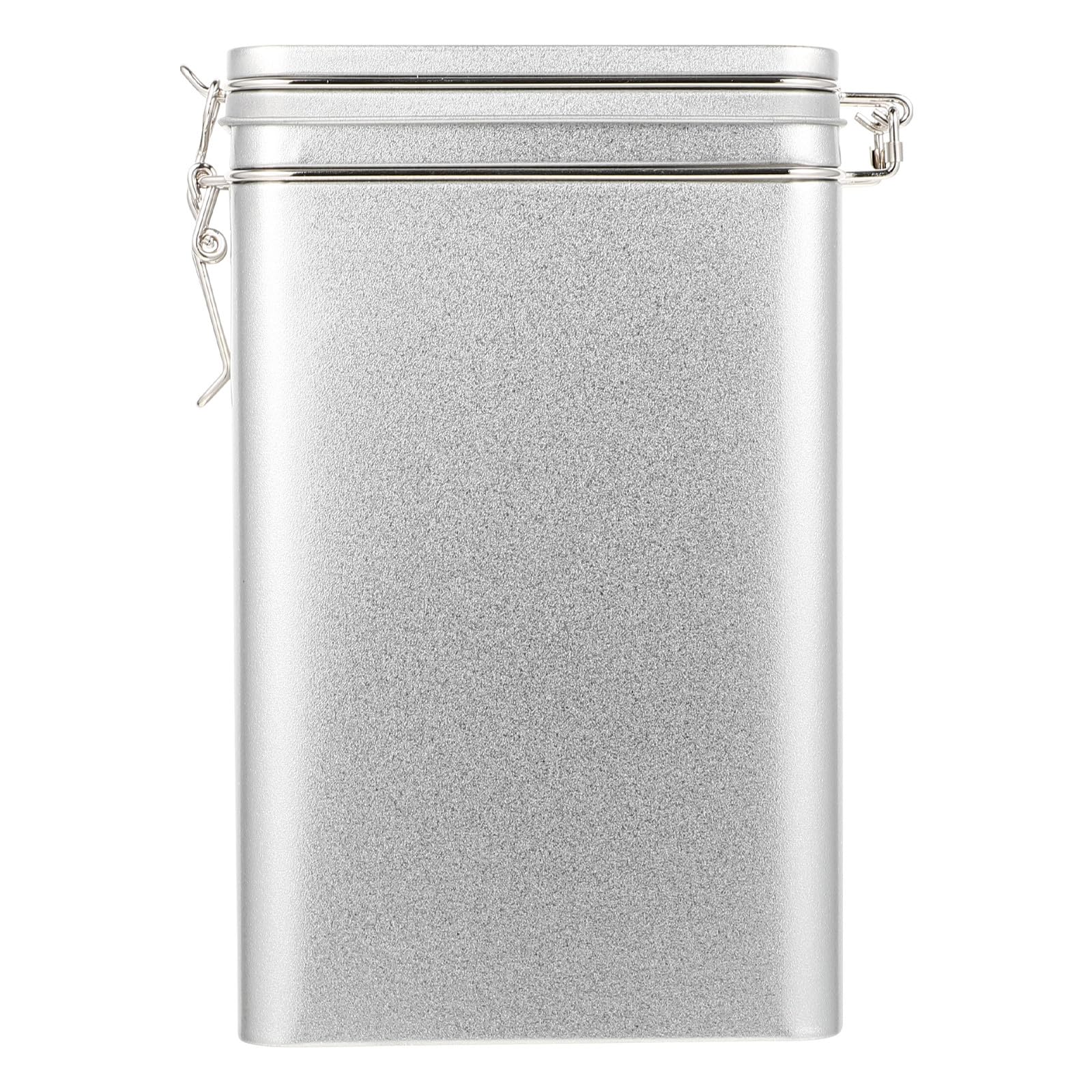 Tarro de almacenamiento de café de hojalata plateada y hermético para el hogar