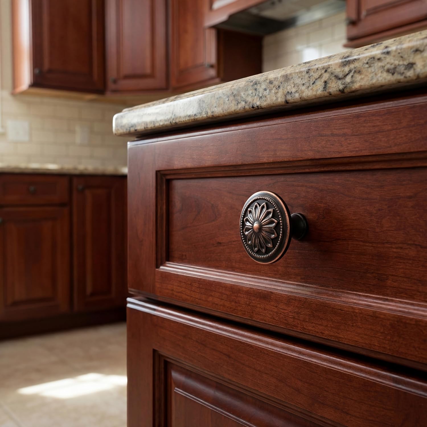 10 Pack - Oil Rubbed Bronze Cabinet Hardware: 1.4" Round Knobs for Cabinets & Drawers
