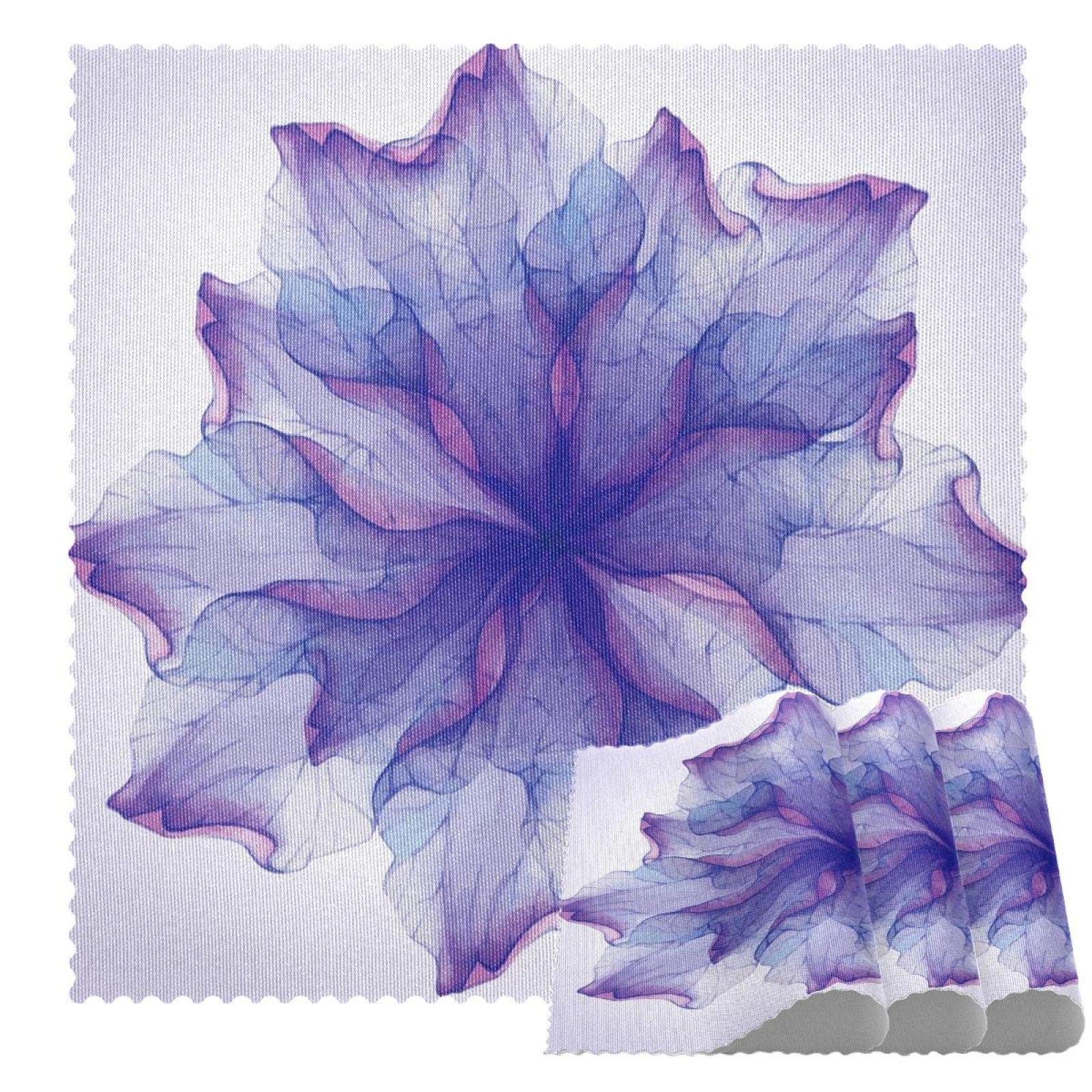 Set de table floral violet aquarelle pour salle à manger, napperon carré 30x30
