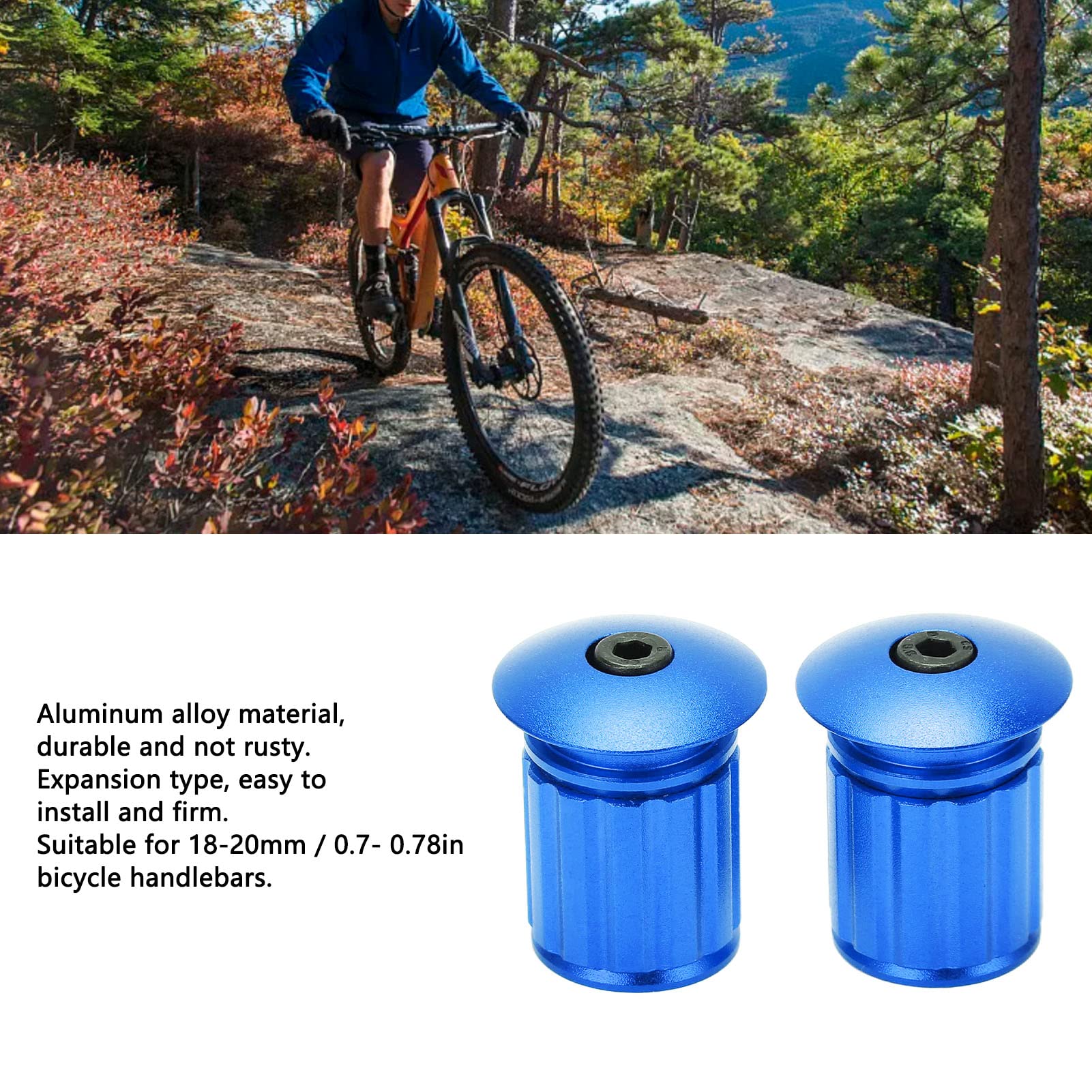Tapones De Extremo Para Manillar De Bicicleta De Aluminio, Expansión, Compatible 18-20 Mm, Colores Verde, Naranja O Gris (Par)