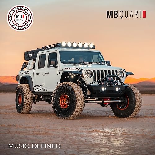 Miniatura 6 de MB Quart Sistema de audio de doble zona estéreo de coche con pantalla táctil portátil para barco y UTV, negro