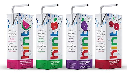 Hint Kids Agua de sabores surtidos sin azúcar sin endulzantes dietéticos 6.75 oz (caja con 32)