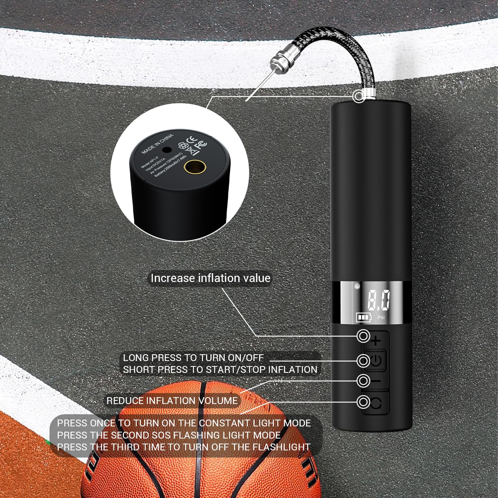 Pompe à ballon électrique Pompe à air intelligente Portable Gonflage