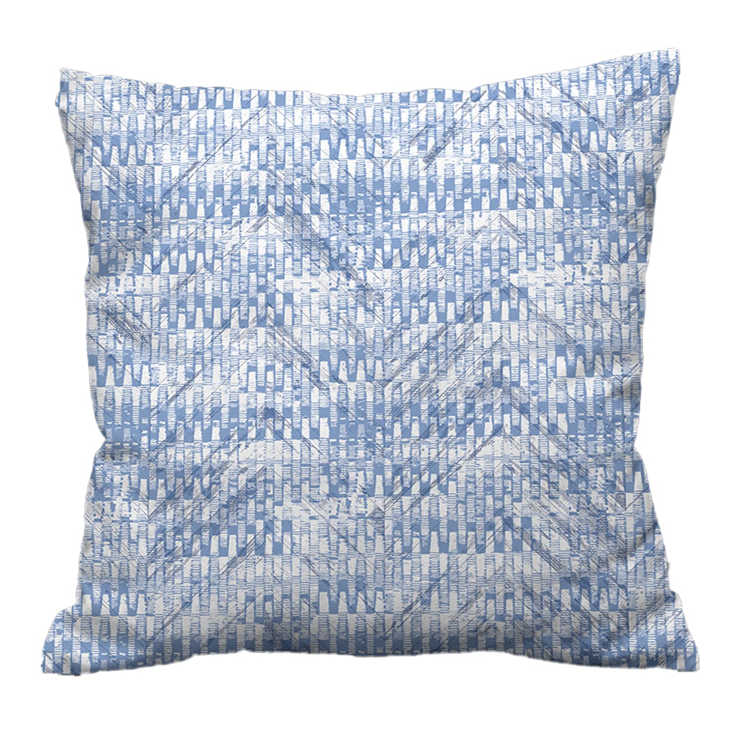 Night Comfort 100% Cotton Cushion Cover Luxury Designer Indoor & Outdoor use - Texto Blue - Ideal For Sofas, Living Room, Bedroom, Rattan Garden Furniture Sets, Chairs, Benches (45x45cm) - Pack of 2 — image 1