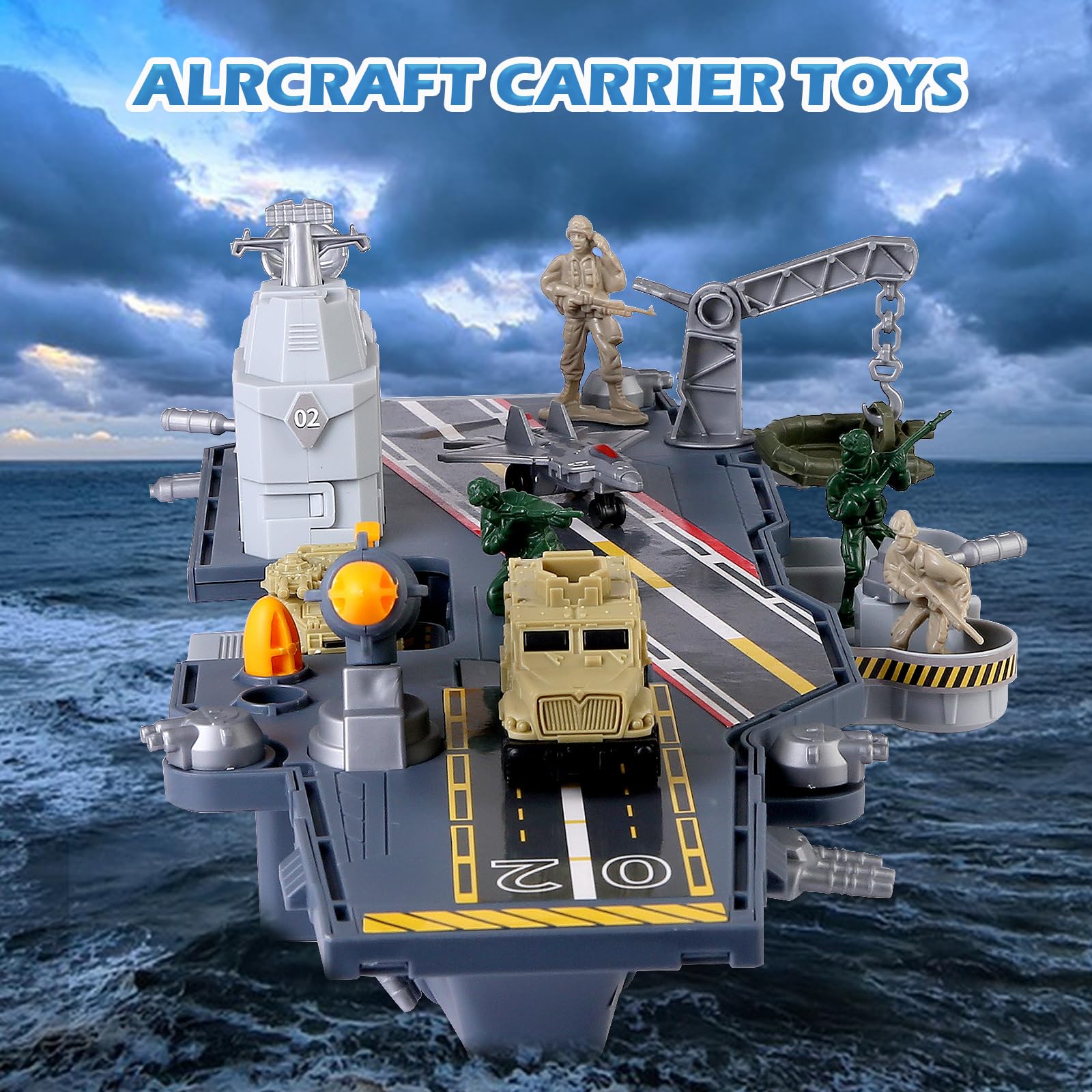 Flugzeugträger Modell Spielzeug Kriegsflugzeuge Kriegsschiffe Militärfahrzeuge Schlachtschiff Spiel Set, Armee Männer Figuren Spielzeug Militär Marineschiff mit Schlachtschiff Tank Kämpfer Jets Hubsch