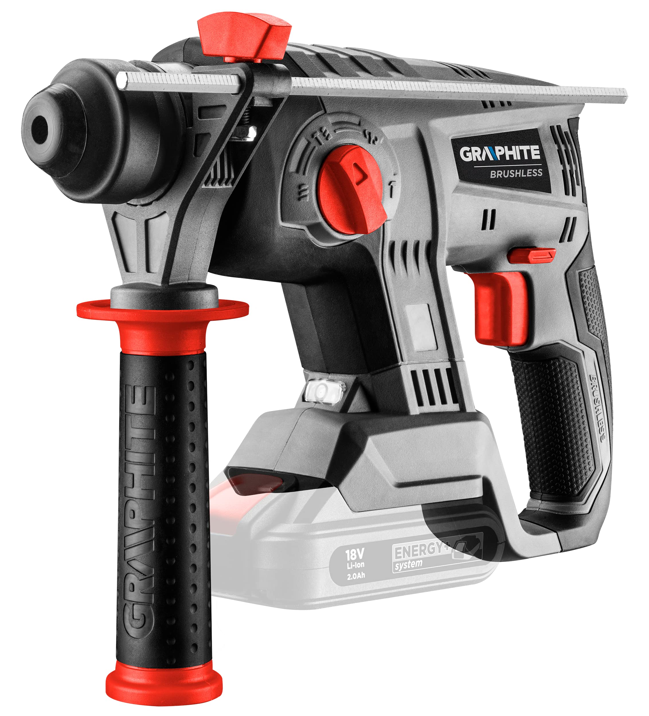GRAPHITE Energy+, marteau perforateur sans fil 18V, Li-Ion, 2.2J