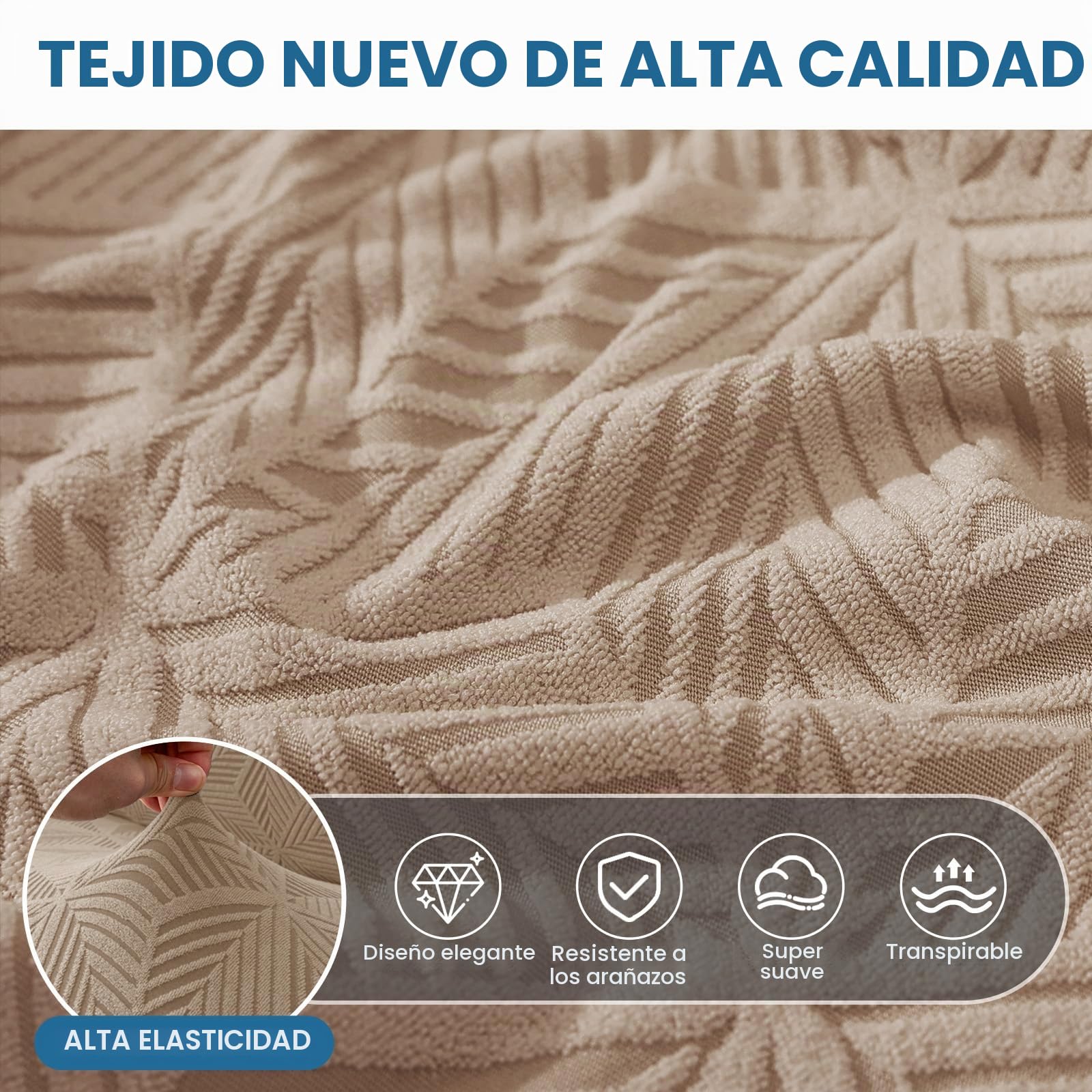 Ystyle Elástica Funda Sofa 2 Plazas, Universal Fundas De Sofa con Reposabrazos, Couch Cover Antiarañazos Antideslizante, Protector Sofa Antimanchas Ajustables, Anti Perros Gatos Caqui