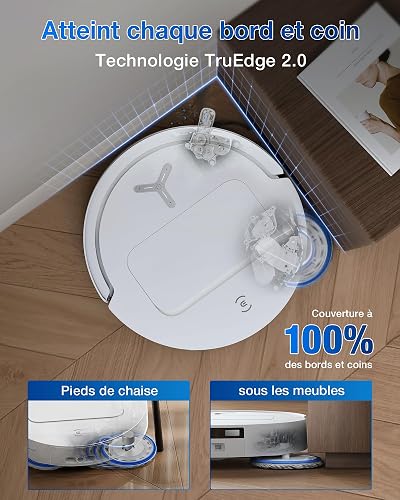 ECOVACS T50 Pro Omni Gen2 Robot Vacuum Cleaner, 21000Pa Enhanced by T30 Pro Omni, Extendable Side Brush and Mop, Automatic Adding Cleaning Solution, Wash in Warm Water 75°C, White - 3