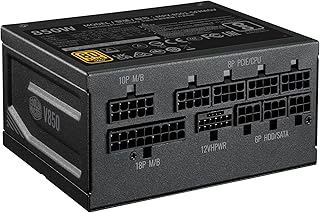 Cooler Master V850 SFX Gold ATX3.0 Full Modular Power Supply, 850W SFX, 80+ Gold, 90-Degree 12VHPWR PCIe 5.0 Connector, SFX-to-ATX Bracket, Silent Fan, 10 Year Warranty (MPY-8501-SFHAGV-3US)