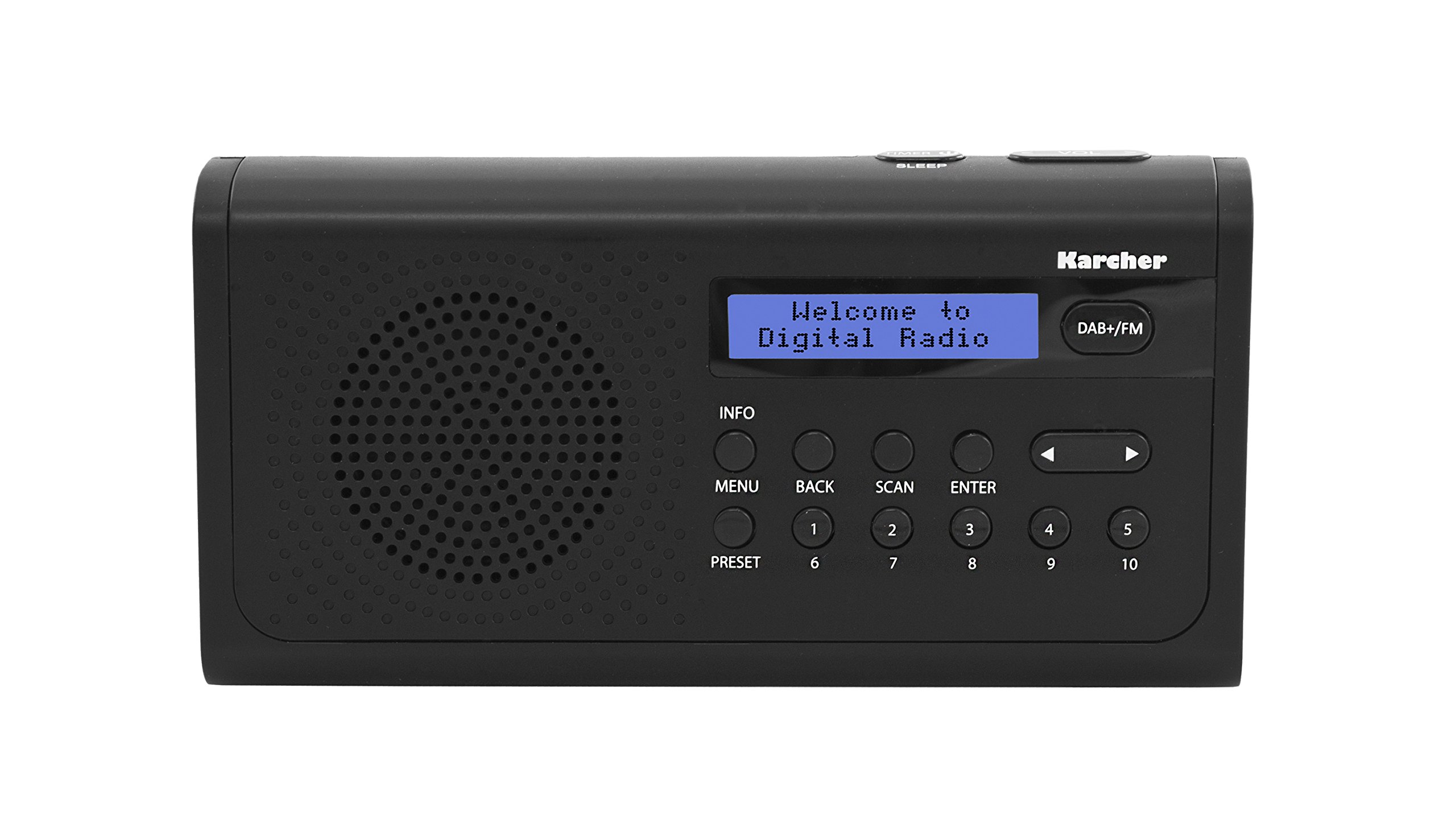 Karcher Dab 2405 Radio numérique Portable (Dab+ / Radio FM, réveil, écran LCD, Fonctionnement sur réseau/Batterie), Noir