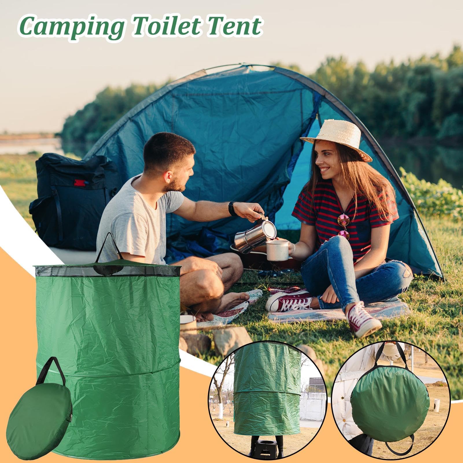 Tienda de privacidad portátil plegable con puerta de cremallera y bolso de transporte para acampar al aire libre
