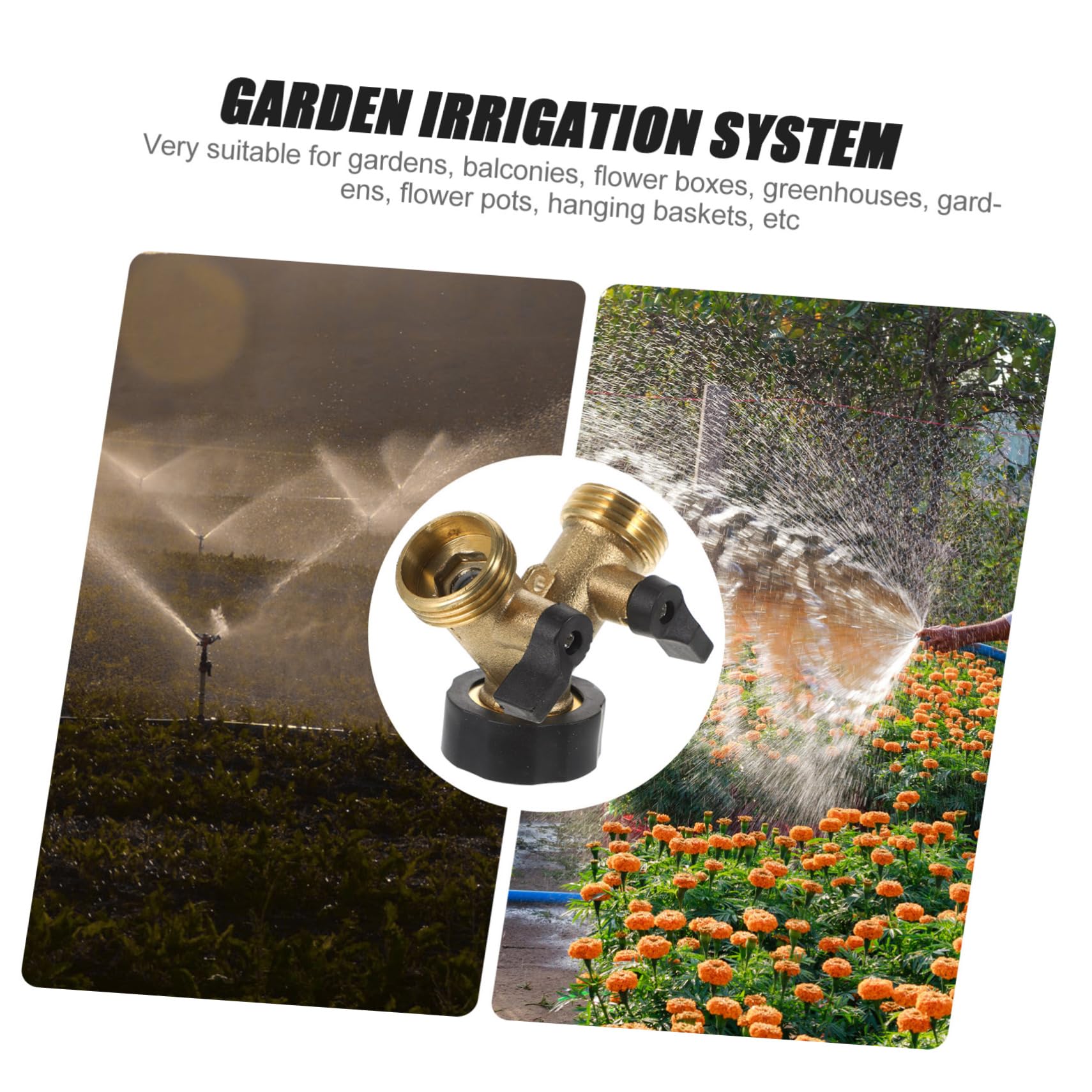 Abaodam 2 Stück Messing Schlauchverbinder Y-verteiler Gartenschlauch Schnellkupplung mit Durchflussregler für Garten Bewässerung Autowäsche und Outdoor Einsatz