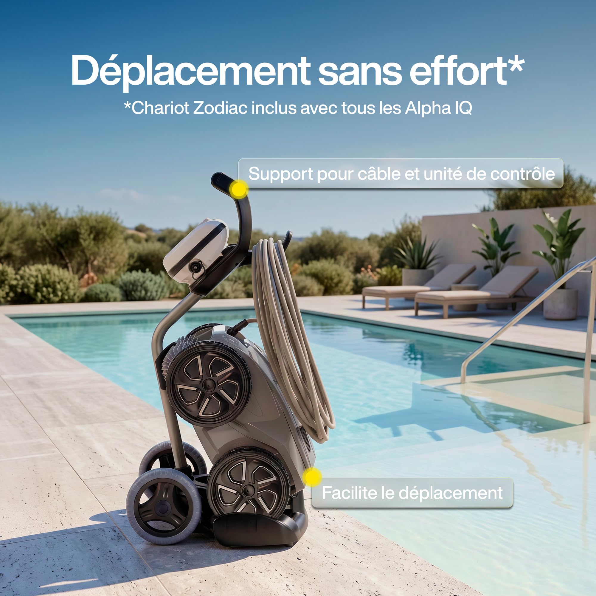 Zodiac Alpha 6600. Robot Nettoyeur de Fond avec Câble. App. Piscines jusqu'à 105m²