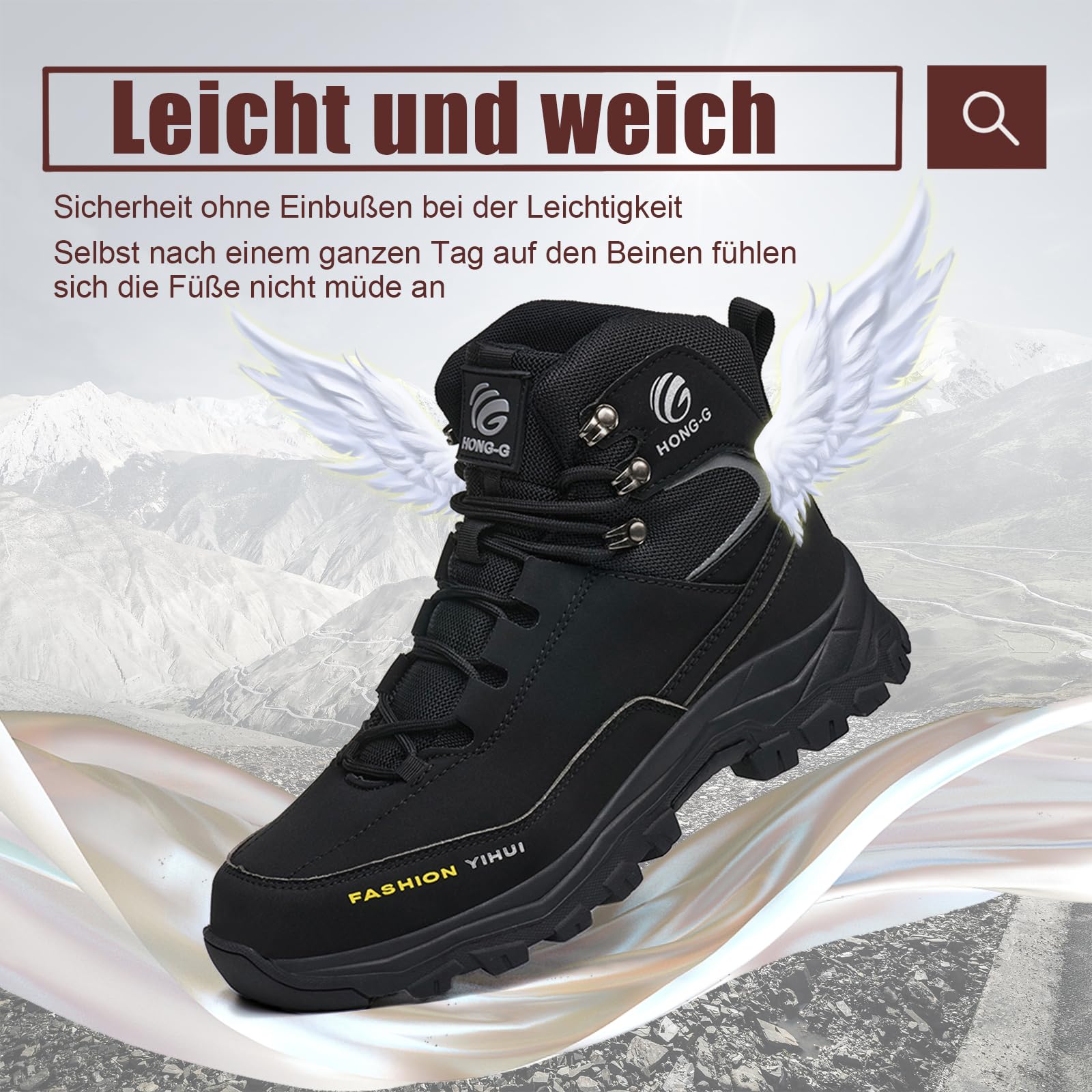 Botas de Seguridad para Hombre Mujer Ligeras Zapatos de Seguridad con Punta de Acero Botas de Trabajo Antideslizante Calzado Industrial Caña