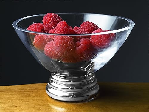 Miniatura 3 de Barski Vaso - Pies - Cuenco - para Postre -Helado - Salsas - Bocadillos - Caramelos - Frutas - Con Base Platino - 5" Diámetro - Fabricado en Europa