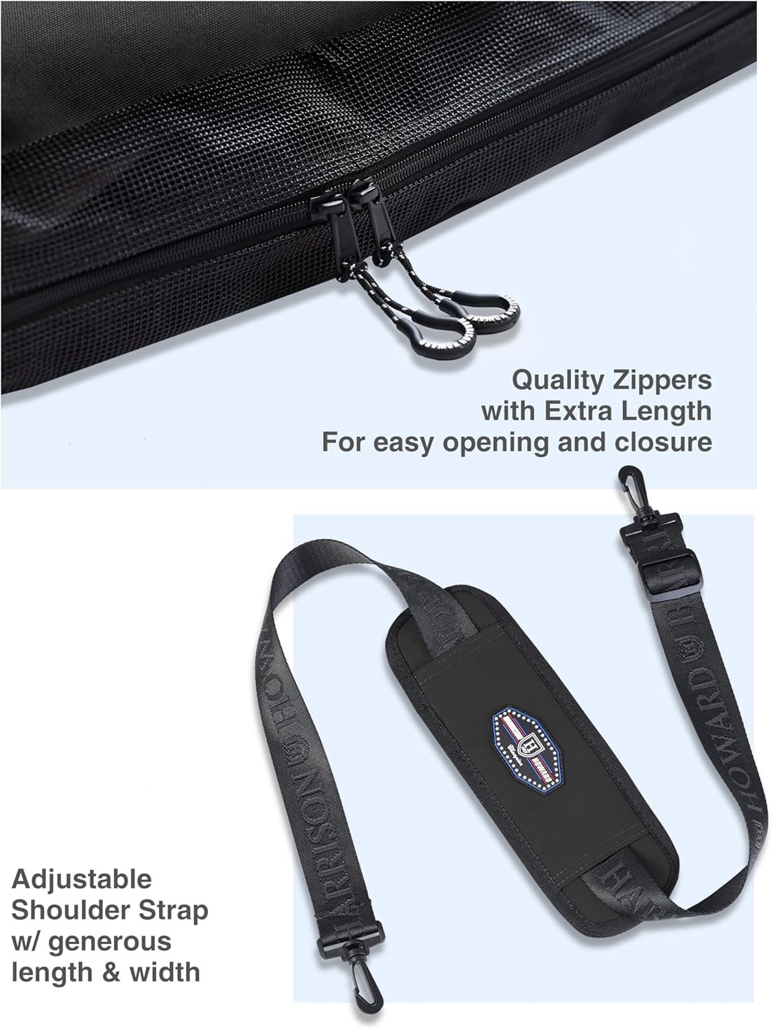 Harrison Howard Western Saddle Pad Carrier Holds Multi-Pads with Vented Sides English or Western Tack Bag in Black