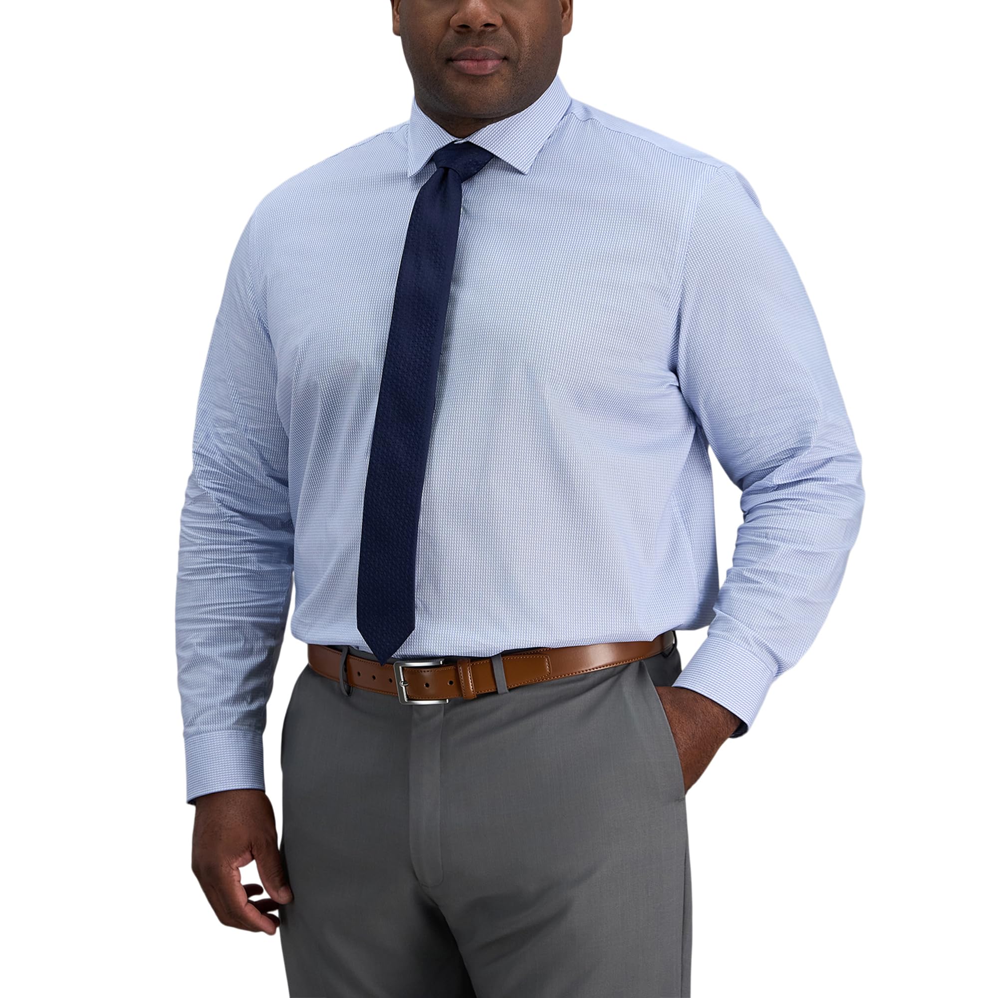 Haggar Men's Big and Tall Wrinkle Free Classic Fit Dress Shirt