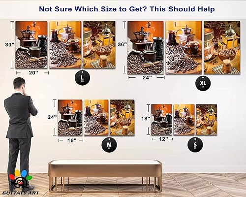 Miniatura 6 de Arte de pared de café para comedor, decoración de pared de comedor, imágenes para decoración de pared de cocina, arte de pared de granos de café