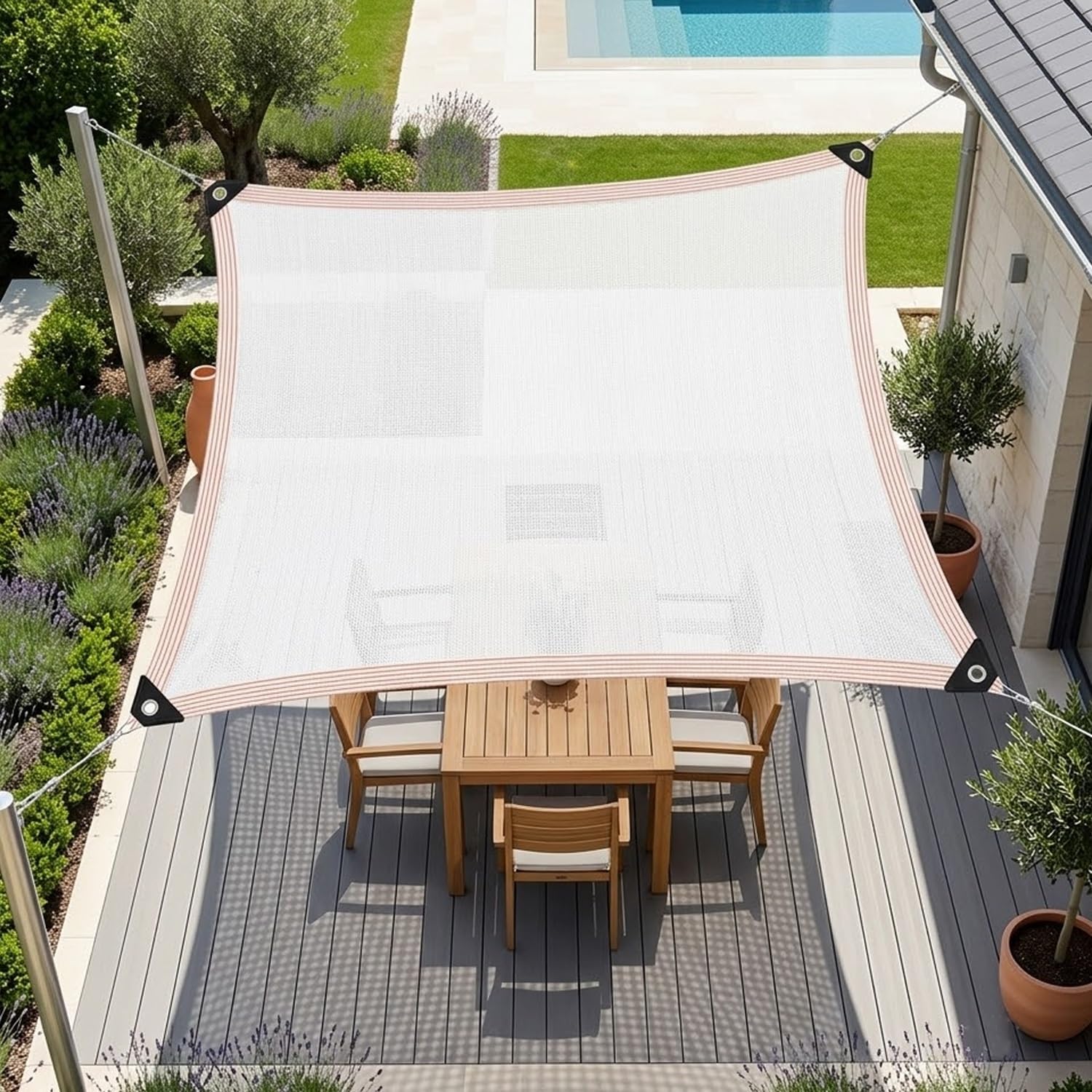 Malla de sombreo 90% uv soluciona el calor en tu gallinero o terraza con lona de 3x3