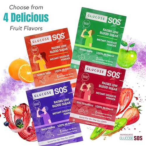 Miniatura 5 de Glucose SOS Polvo de glucosa, paquetes de polvo de dextrosa natural, absorción rápida, se disuelve instantáneamente, no necesita agua, dulce y