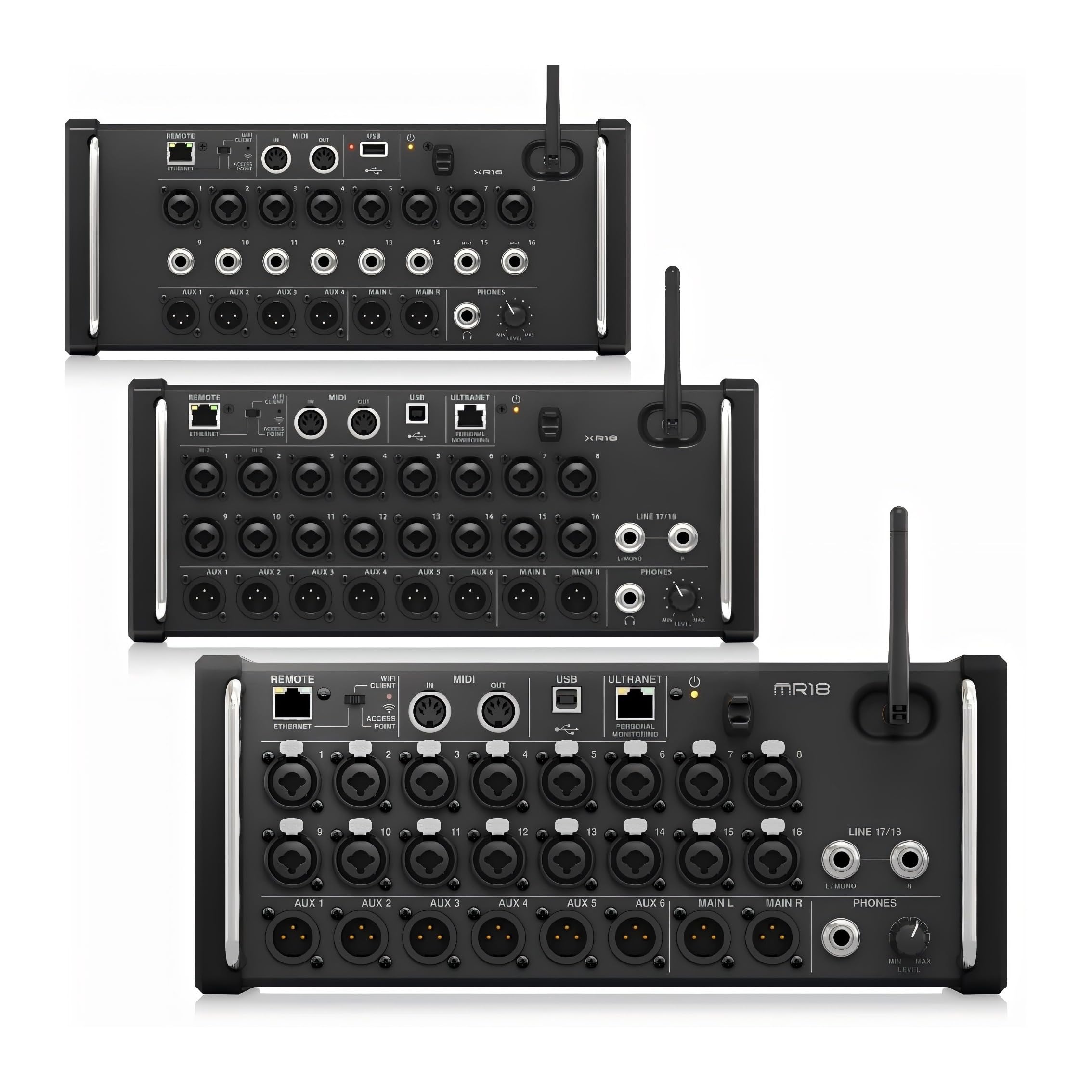 Mixer per DJ, XR18/MR18 Rack Mount Professional Digital Mixer Mixer DSP WiFi Integrato Studio di Registrazione DJ con registratore USB
