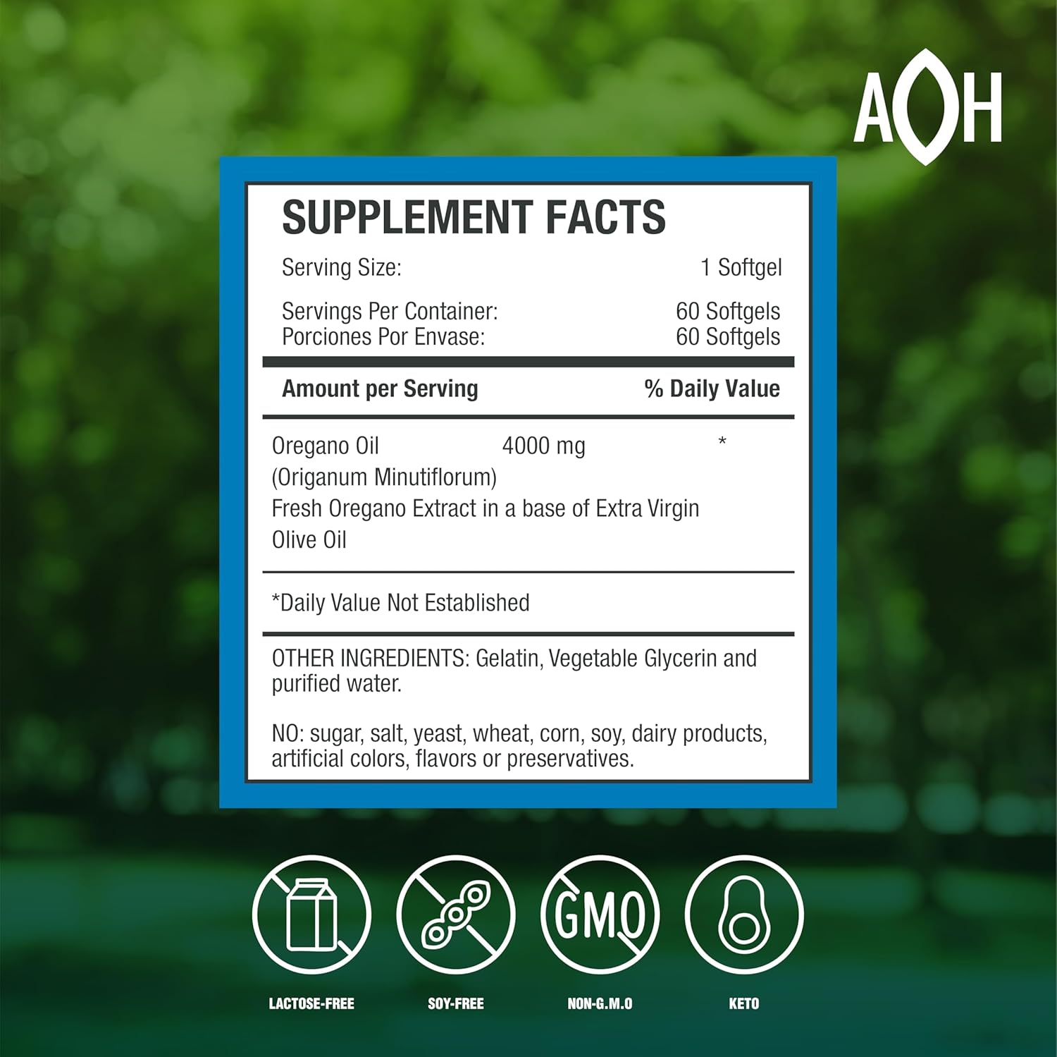 ADAPTOHEAL Oil of Oregano, 60 Softgel – Immune and Intestinal Support Supplement for Healthy Digestive – Formulated with Extra Virgin Olive Oil – Plant Based, Vegan and Non-GMO - Image 3