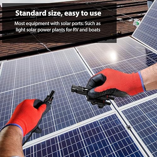 Miniatura 7 de TOPMATTY Conectores de panel solar T conectores de rama, conectores de rama para paneles solares, IP67 impermeable 2 a 1 conectores para 1 parMFF y