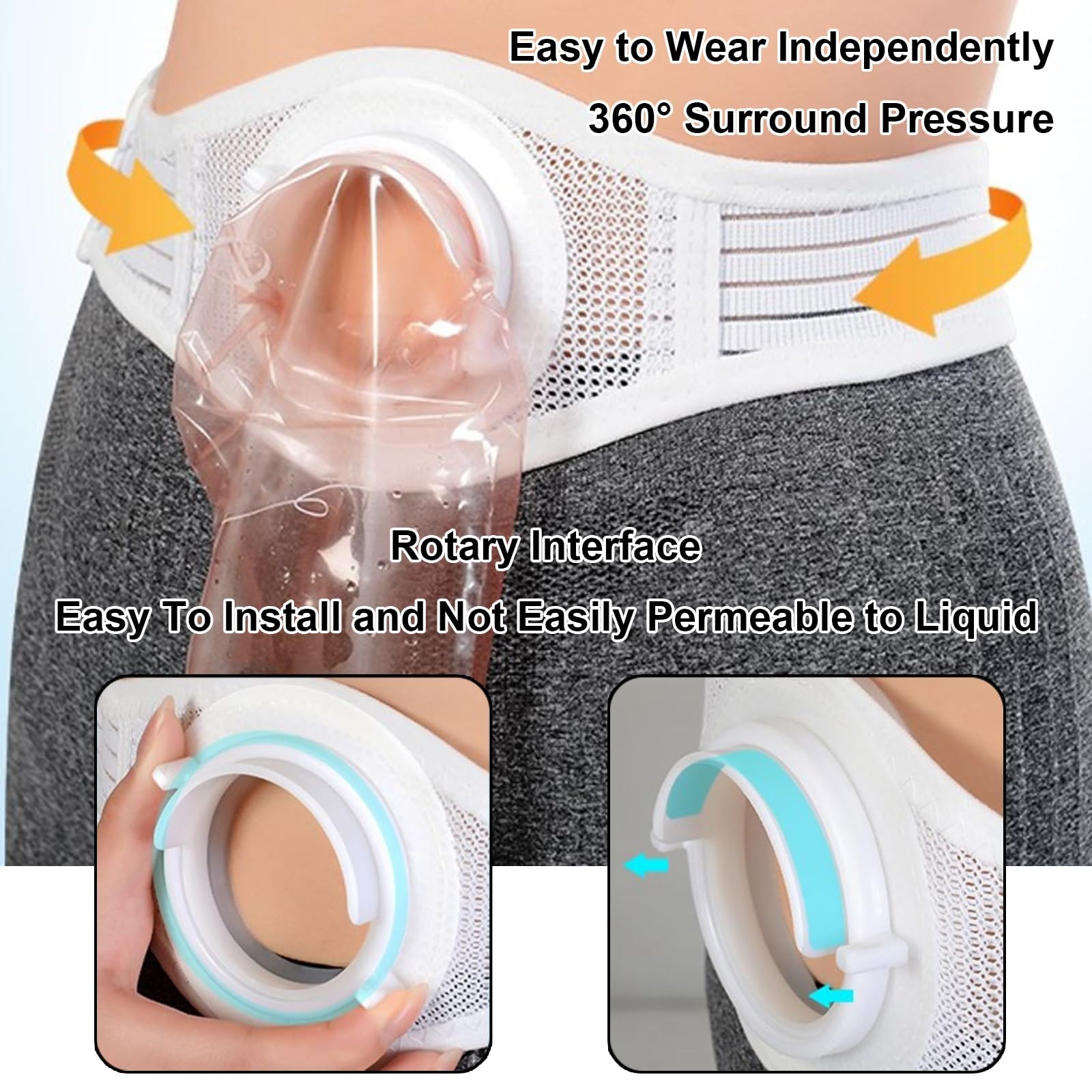 Stoma Gürtel für Männer und Frauen, Stoma Bandage, 5cm Breite, Vorbeugung von Parastomalen Hernien, Stomagürtel für Beutelhalter, Zubehör Nach Der Operation(Large)