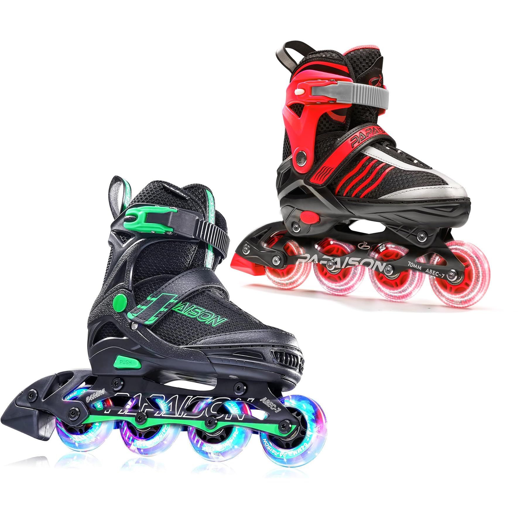 PAPAISON Green and Red Size Medium Inline Skates