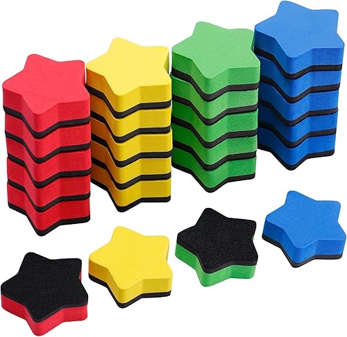 24 borradores magnéticos fuertes para pizarra blanca, mini borradores de borrado en seco, limpiadores de pizarra pequeña para niños y profesores,